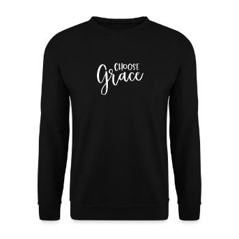 Lettré Choose Grace - Sweat-shirt Unisexe - noir - Devant - Alina (178cm) & Michal (187cm)