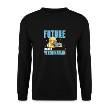 Future Veterinarian Vet Student Funny Dogtor - Unisex Sweatshirt - black - Front - Alina (178cm) & Michal (187cm)