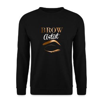 Augenbrauen-Künstler Microblading Geschenk, Maskenbildner - Unisex Pullover - Schwarz - Vorne - Alina (178cm) & Michal (187cm)