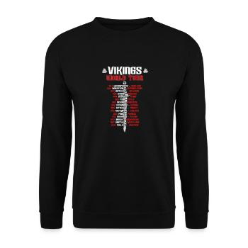Vikings Vikings World Tour Warrior les Raids - Sweat-shirt Unisexe - noir - Devant - Alina (178cm) & Michal (187cm)