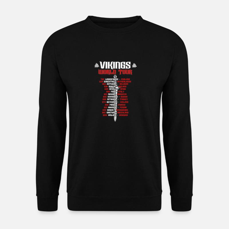 Vikings Wikinger World Tour Warrior die Raids - Unisex Pullover - Schwarz