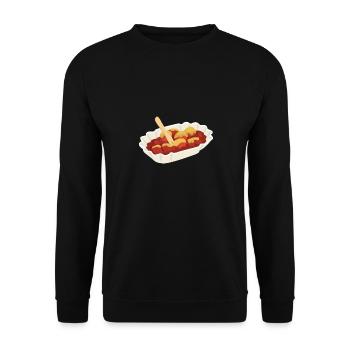 Currywurst - Unisex Sweatshirt - black - Front - Alina (178cm) & Michal (187cm)