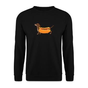 Hot Dog - Dachshund Weiner Dog - Unisex Sweatshirt - black - Front - Alina (178cm) & Michal (187cm)