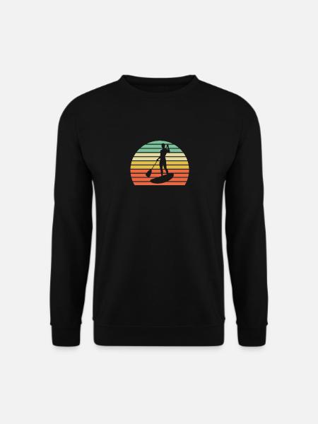 Paddleboard SUP retro Style Sunset - Unisex Sweatshirt - black