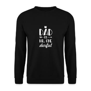 Dad Of Mr. Onederful - Unisex Pullover - Schwarz - Vorne - Alina (178cm) & Michal (187cm)
