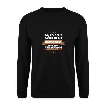 Erdmännchen Surikate Mangusten - Langweilig ohne - Unisex Pullover - Schwarz - Vorne - Alina (178cm) & Michal (187cm)