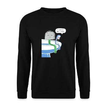I hate my job | I hate my job - Unisex Sweatshirt - black - Front - Alina (178cm) & Michal (187cm)