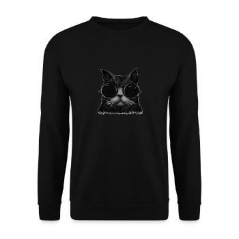 Cat with steampunk elements motif - Unisex Sweatshirt - black - Front - Alina (178cm) & Michal (187cm)