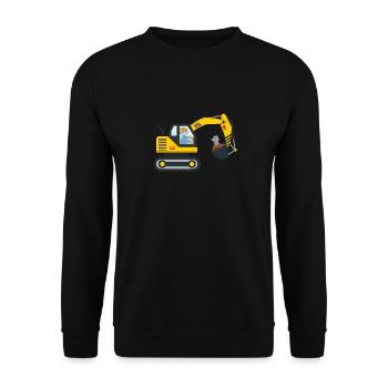 Bagger Baustelle Berufe Baggerfahrer Geschenk - Unisex Pullover - Schwarz - Vorne - Alina (178cm) & Michal (187cm)