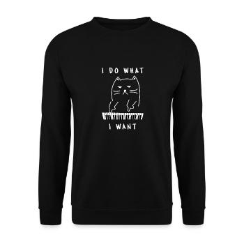 Synthétiseur de chat - Je fais ce que je veux - Sweat-shirt Unisexe - noir - Devant - Alina (178cm) & Michal (187cm)