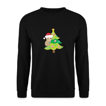 Noël Paresseux Santa Hat Paresseux Escalade sur un - Sweat-shirt Unisexe - noir - Devant - Alina (178cm) & Michal (187cm)