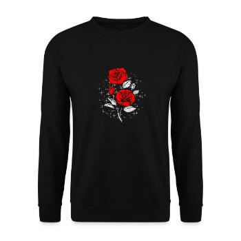 Tattoo red roses - Unisex Sweatshirt - black - Front - Alina (178cm) & Michal (187cm)