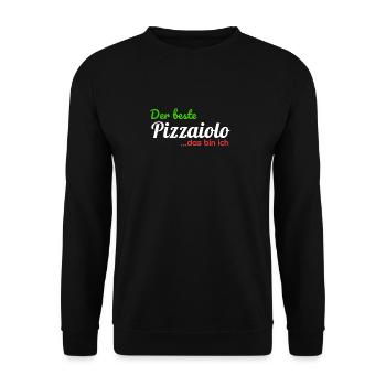 The best pizzaiolo ... that's me graphic pizza des - Unisex Sweatshirt - black - Front - Alina (178cm) & Michal (187cm)