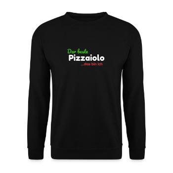 The best pizzaiolo ... that's me graphic pizza - Unisex Sweatshirt - black - Front - Alina (178cm) & Michal (187cm)