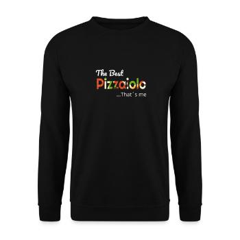 Le meilleur pizzaiolo ... c'est moi pizza graphique des - Sweat-shirt Unisexe - noir - Devant - Alina (178cm) & Michal (187cm)