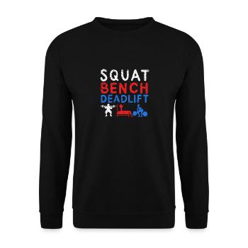 POWERLIFTING: Squat Bench - Unisex Pullover - Schwarz - Vorne - Alina (178cm) & Michal (187cm)