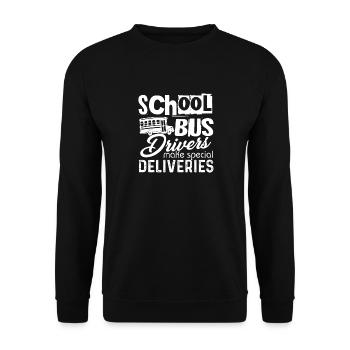 School Bus Driver Make Special Deliveries - Unisex Sweatshirt - black - Front - Alina (178cm) & Michal (187cm)