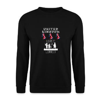 United Kingdom Love It Or Leave It Patriotic - Unisex Sweatshirt - black - Front - Alina (178cm) & Michal (187cm)