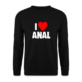 Erwachsene schmutzige Sprüche Ich liebe Anal Naughty Fun Geschenk - Unisex Pullover - Schwarz - Vorne - Alina (178cm) & Michal (187cm)