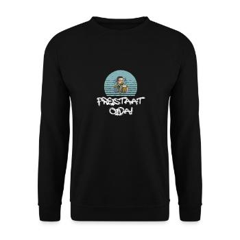 FREISTAAT OIDA Bayern Munich München bayrisch - Unisex Pullover - Schwarz - Vorne - Alina (178cm) & Michal (187cm)