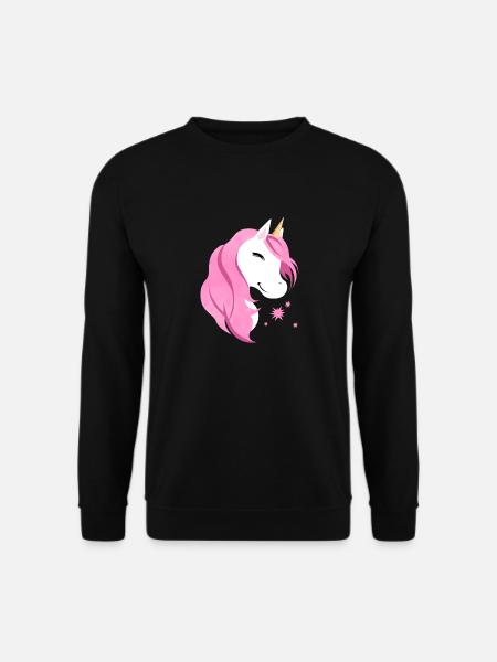 Pink unicorn cute - Unisex Sweatshirt - black