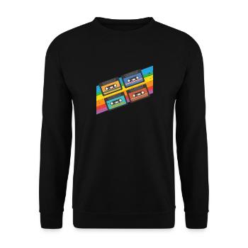 Vintage colorful cassette tape - Unisex Sweatshirt - black - Front - Alina (178cm) & Michal (187cm)