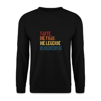 Tante Die Frau Die Legende Der Schlechte Einfluss - Unisex Pullover - Schwarz - Vorne - Alina (178cm) & Michal (187cm)