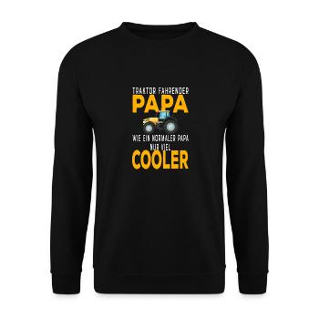 Traktorfahrender Papa Landwirt Bauernhof Traktor V - Unisex Pullover - Schwarz - Vorne - Alina (178cm) & Michal (187cm)