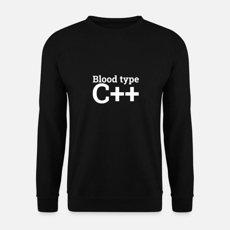 "Blood type C++" | Programmer, Programmierer - Unisex Pullover - Schwarz