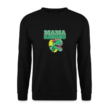 Mamasaurus Dinosaur Funny Mama Saurus - Unisex Sweatshirt - black - Front - Alina (178cm) & Michal (187cm)