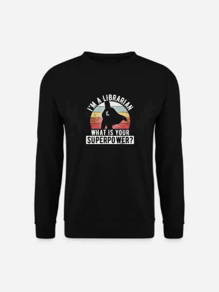 Superpower Librarian Geschenkdesign für Bibliothek - Unisex Pullover - Schwarz