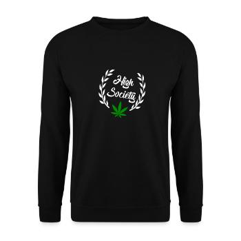 High Society Cannabis Marijuana - Unisex Pullover - Schwarz - Vorne - Alina (178cm) & Michal (187cm)