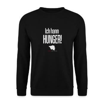 Saarland Saarländer witziger Spruch Hunger - Unisex Pullover - Schwarz - Vorne - Alina (178cm) & Michal (187cm)
