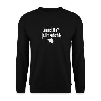 Saarland Saarländer witziger Spruch Geschenk - Unisex Pullover - Schwarz - Vorne - Alina (178cm) & Michal (187cm)
