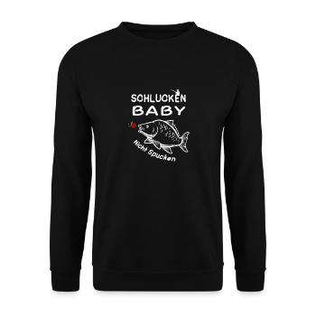 Karpfen Angeln - Unisex Pullover - Schwarz - Vorne - Alina (178cm) & Michal (187cm)