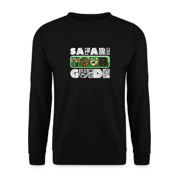 Safari Tour Guide design, Animal design, Africa - Unisex Sweatshirt - black - Front - Alina (178cm) & Michal (187cm)