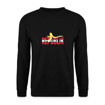 Politik Wien Wahl 2020 Bananen Republik Austria - Unisex Pullover - Schwarz - Vorne - Alina (178cm) & Michal (187cm)