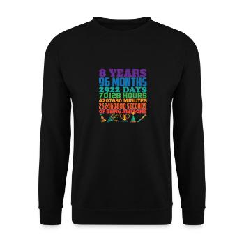 8th Birthday 8 Years Old Being Awesome - Unisex Pullover - Schwarz - Vorne - Alina (178cm) & Michal (187cm)