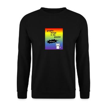 graphic design is my passion - Designer Profi - Unisex Pullover - Schwarz - Vorne - Alina (178cm) & Michal (187cm)