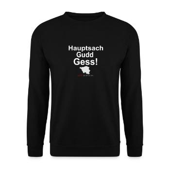 Saarland Saarländer witziger Spruch Geschenk - Unisex Pullover - Schwarz - Vorne - Alina (178cm) & Michal (187cm)