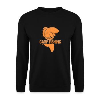 Karpfen Fischen Text - Unisex Pullover - Schwarz - Vorne - Alina (178cm) & Michal (187cm)