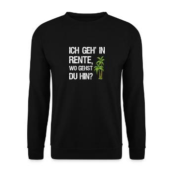 Rente lustige Sprüche Geschenk Ruhestand 2020 - Unisex Pullover - Schwarz - Vorne - Alina (178cm) & Michal (187cm)
