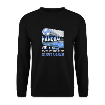 Le handball, c'est la vie, tout le reste n'est qu'un jeu - Sweat-shirt Unisexe - noir - Devant - Alina (178cm) & Michal (187cm)