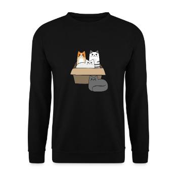 Chats dans une boîte - Sweat-shirt Unisexe - noir - Devant - Alina (178cm) & Michal (187cm)