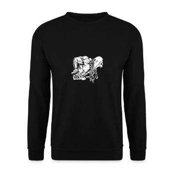Ketten-Gorilla – Keine Grenzen - Unisex Pullover - Schwarz - Vorne - Alina (178cm) & Michal (187cm)
