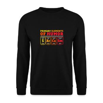 Éléments primaires du sarcasme de la science de l'humour - Sweat-shirt Unisexe - noir - Devant - Alina (178cm) & Michal (187cm)