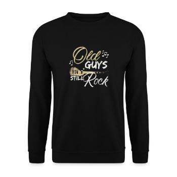 Conception sur le thème de la guitare électrique | Vieux gars encore - Sweat-shirt Unisexe - noir - Devant - Alina (178cm) & Michal (187cm)