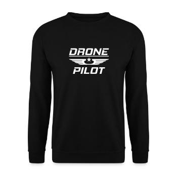 Drohne Drohnen Pilot Drone Quadrocopter Geschenk - Unisex Pullover - Schwarz - Vorne - Alina (178cm) & Michal (187cm)