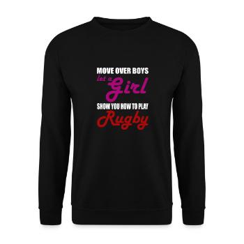 RUGBY WOMAN GIRL SISTER - Unisex Sweatshirt - black - Front - Alina (178cm) & Michal (187cm)