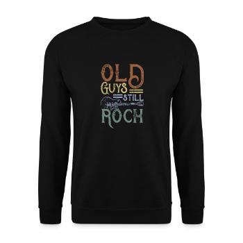 Conception sur le thème de la guitare électrique | Vieux gars encore - Sweat-shirt Unisexe - noir - Devant - Alina (178cm) & Michal (187cm)